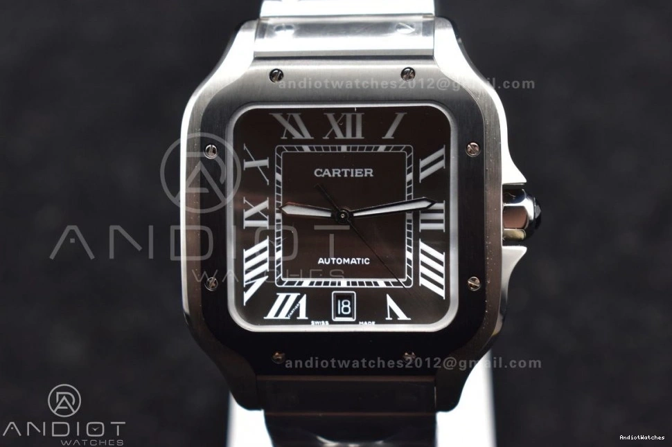 1:1 Santos Bezel 3KF Black Cartier 1049 40mm MIYOTA on Best SS Bracelet White SS Edition NewStyle Dial de 0408